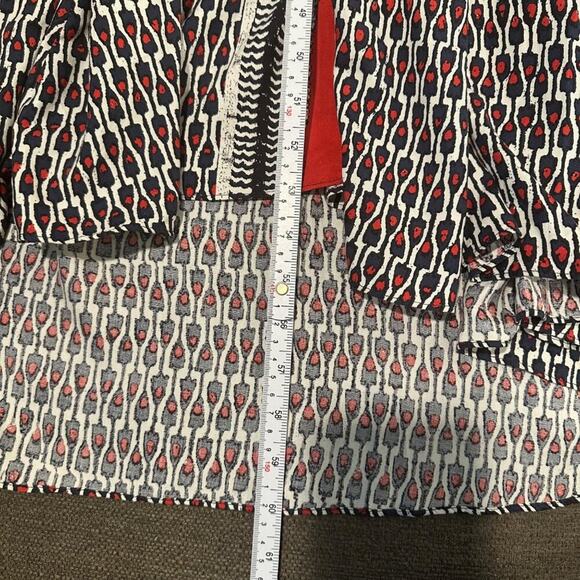 Tracy Reese Anthropologie Smocked Halter Dress 100% Silk Indigo Ruby Motif M NWT - Picture 6 of 12